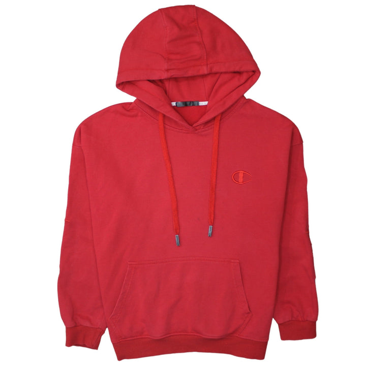 Champion Men's Red Pullover Hoodie M Sports Logo Fleece