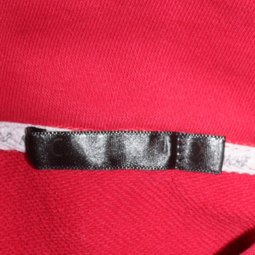 Champion Men's Red Pullover Hoodie M Sports Logo Fleece