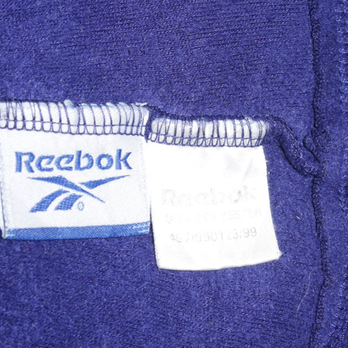 Reebok Womens Blue Fleece Full Zip Retro Jacket Size 12