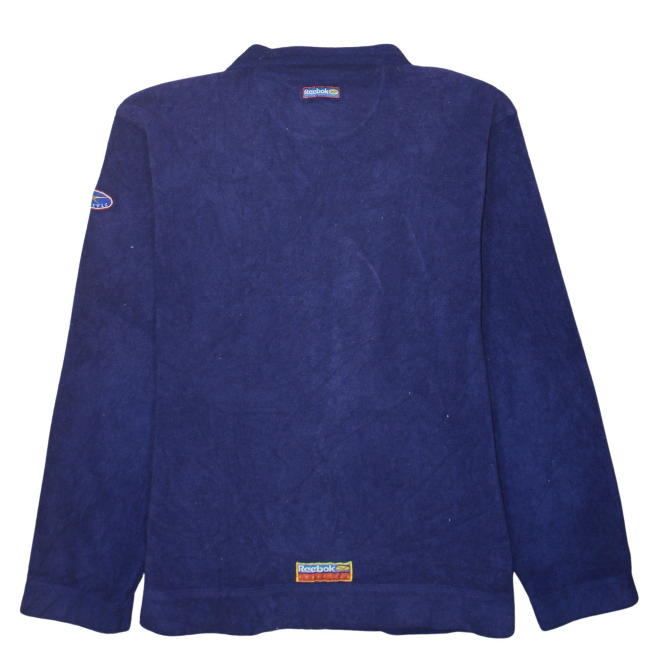 Reebok Womens Blue Fleece Full Zip Retro Jacket Size 12