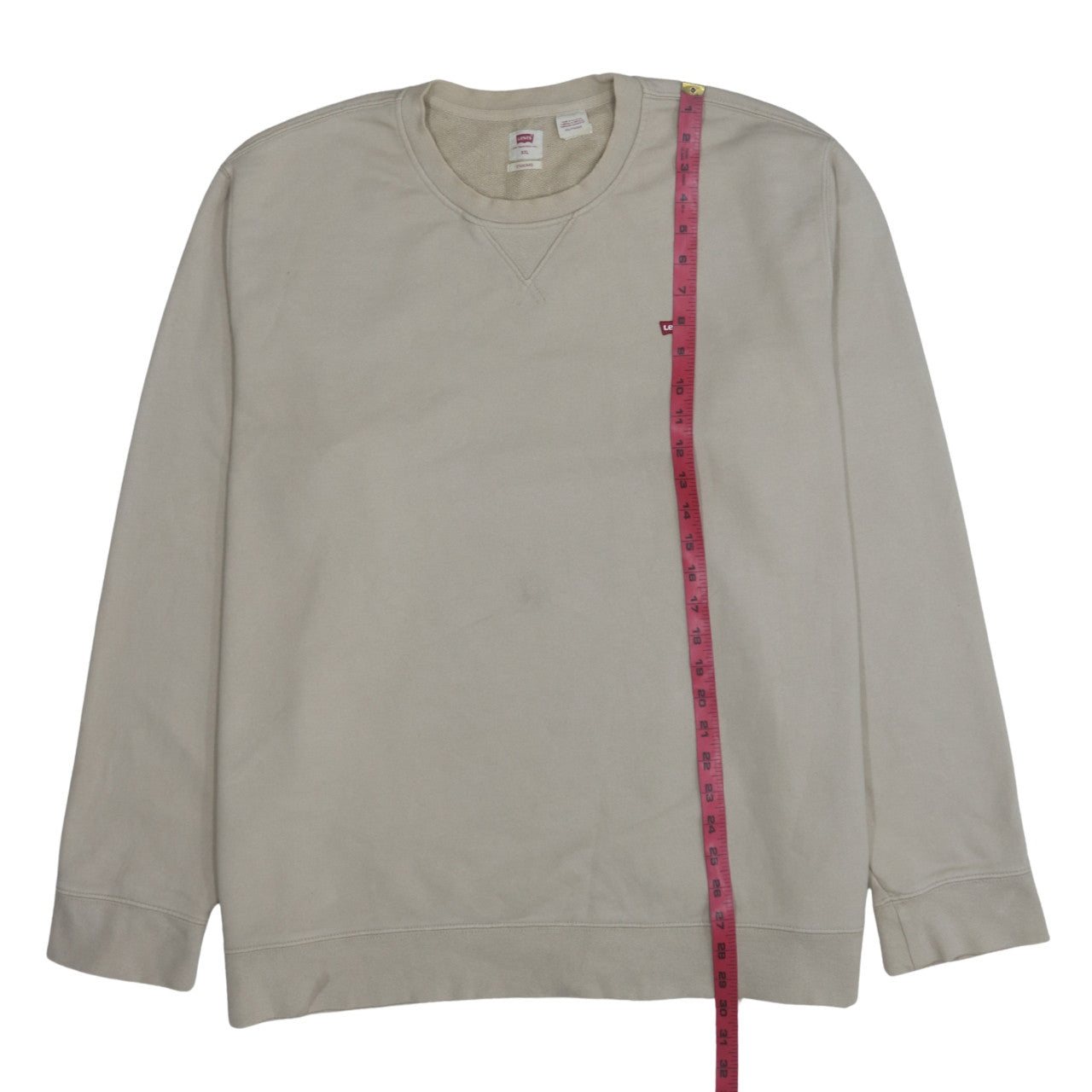 Levi's Men Beige 2XL Pullover Crew Neck Cotton Sweatshirt