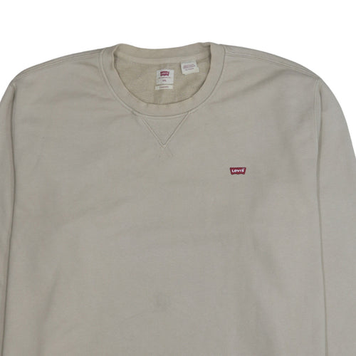 Levi's Men Beige 2XL Pullover Crew Neck Cotton Sweatshirt
