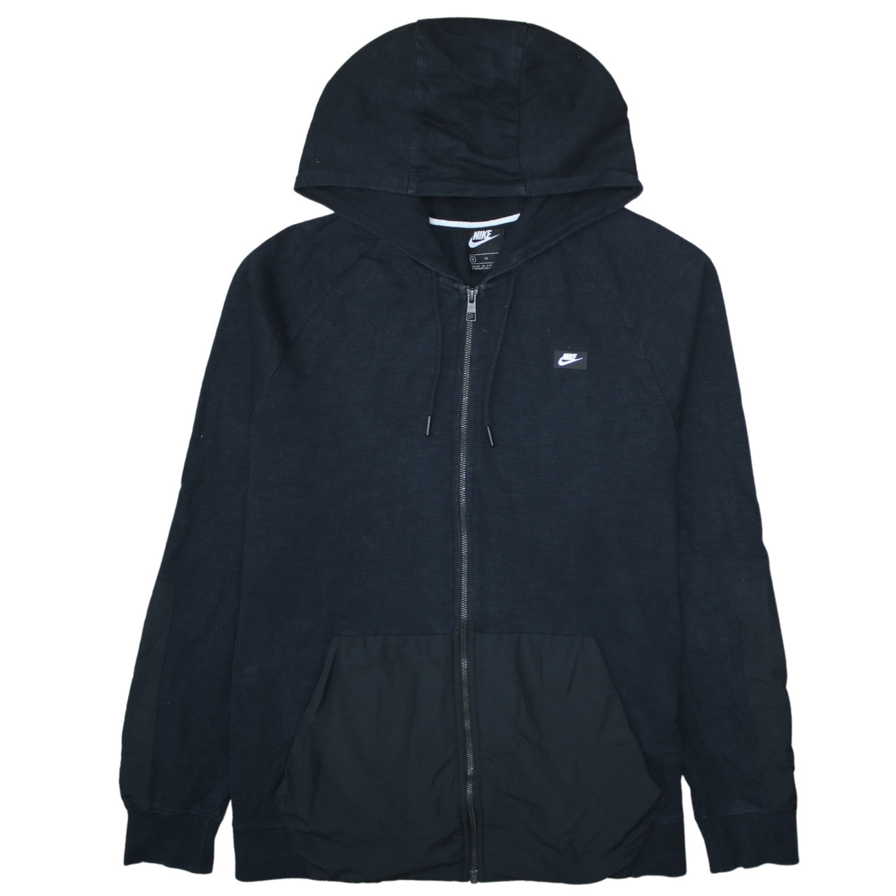Nike Men’s Black Full Zip Hoodie XL Cotton Logo Sportswear