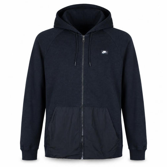 Front view of Nike Men’s Black Full Zip Hoodie XL Cotton Logo Sportswear