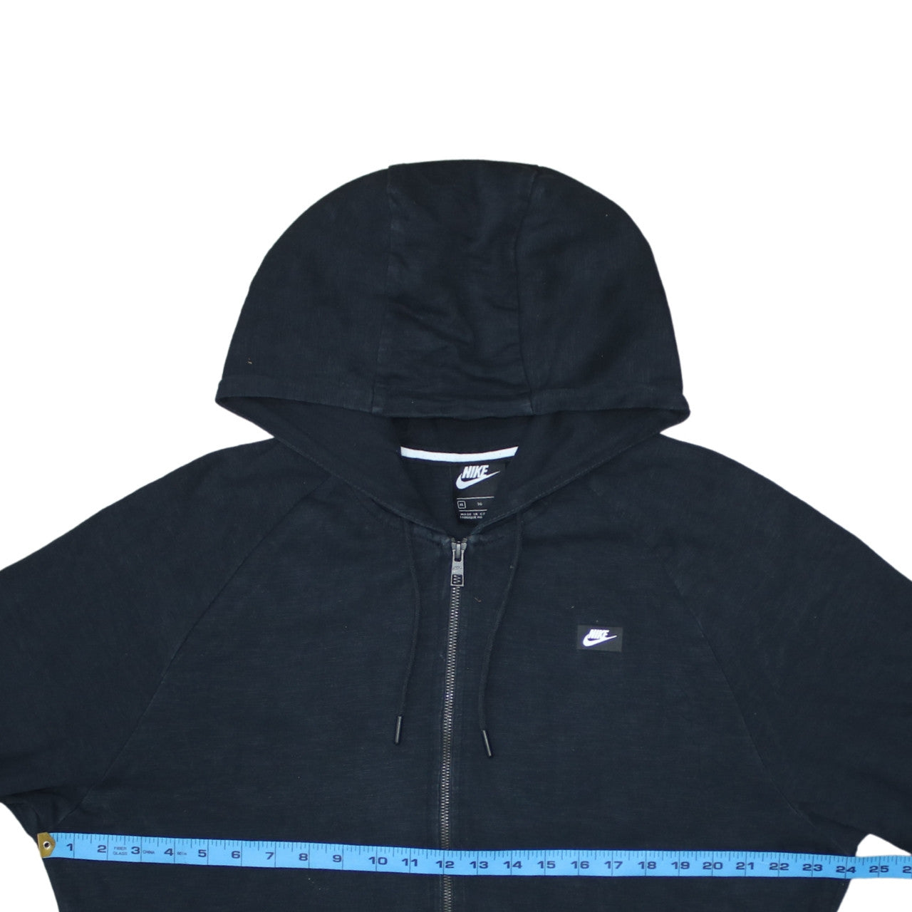 Nike Men’s Black Full Zip Hoodie XL Cotton Logo Sportswear