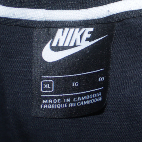 Nike Men’s Black Full Zip Hoodie XL Cotton Logo Sportswear