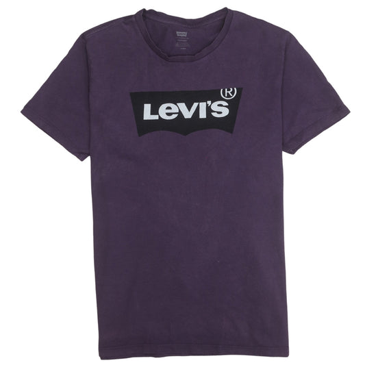 Levi's Men's Purple Graphic Logo T-Shirt Medium Cotton Crew Neck