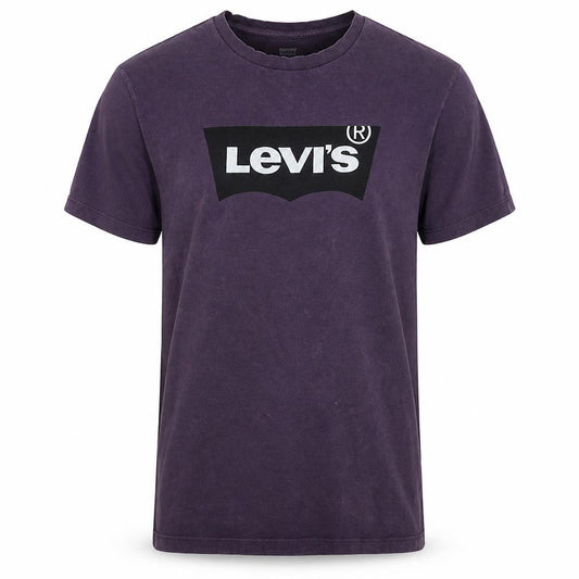 Front view of Levi's Men's Purple Graphic Logo T-Shirt Medium Cotton Crew Neck