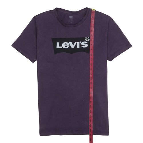 Levi's Men's Purple Graphic Logo T-Shirt Medium Cotton Crew Neck