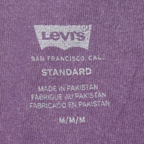 Levi's Men's Purple Graphic Logo T-Shirt Medium Cotton Crew Neck