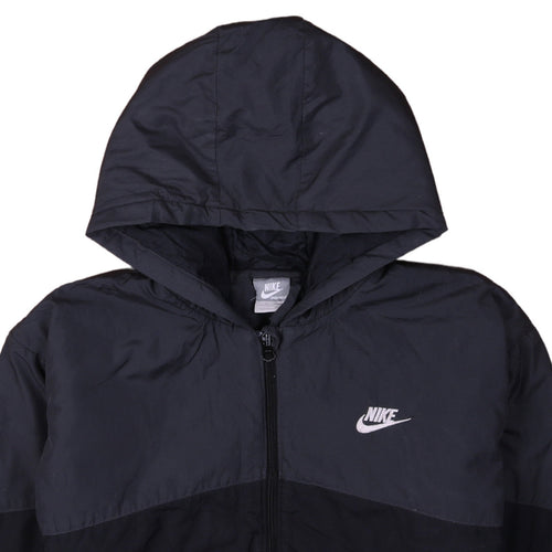 Nike Boys Black XL Windbreaker Hooded Jacket