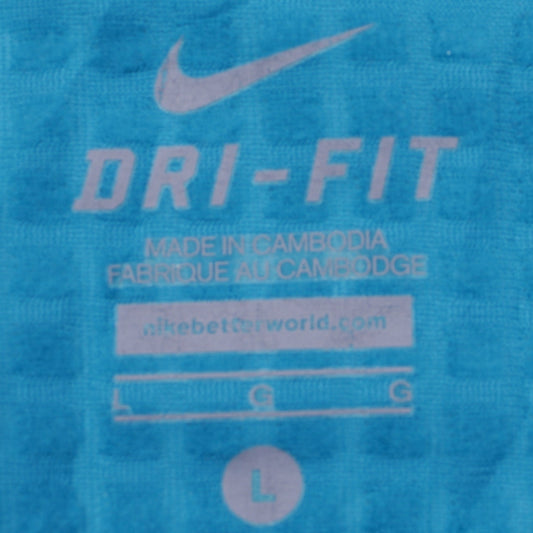 Nike Womens Blue Dri-Fit Full Zip Lightweight Windbreaker Jacket L