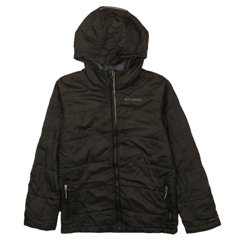 Columbia Women's Black L Hooded Puffer Jacket Omni-Heat Winter Coat
