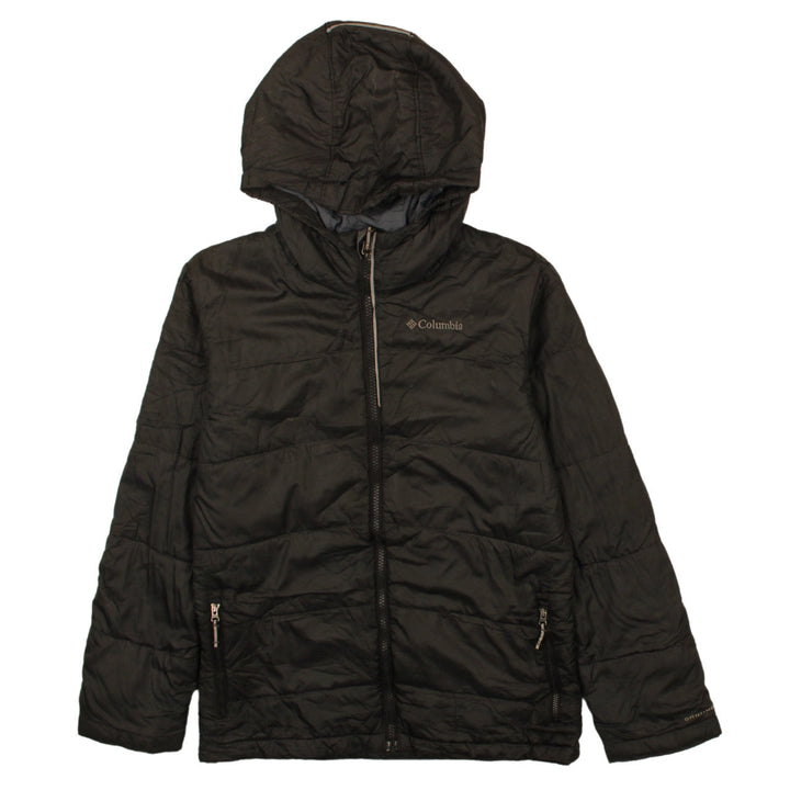 Columbia Women's Black L Hooded Puffer Jacket Omni-Heat Winter Coat
