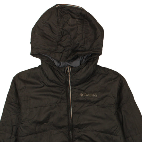 Columbia Women's Black L Hooded Puffer Jacket Omni-Heat Winter Coat
