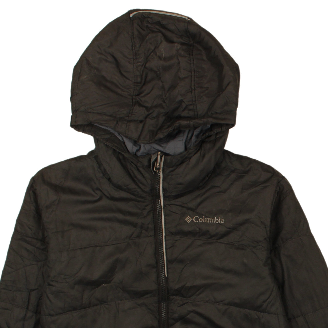 Columbia Women's Black L Hooded Puffer Jacket Omni-Heat Winter Coat