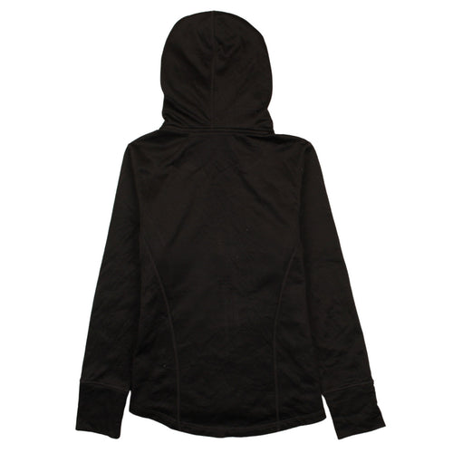 Fila Sport Womens Black Blue Hooded Full Zip Quilted Jacket Size S