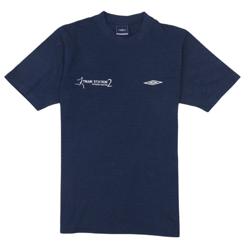 Umbro Men's Blue Crew Neck Sports T-Shirt Medium