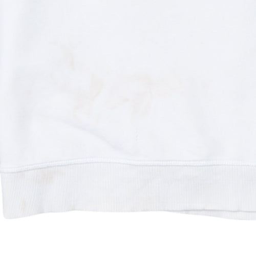 Calvin Klein Jeans Men's White XS Crew Neck Logo Sweatshirt