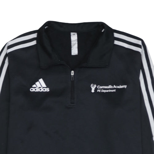 adidas Mens Black M 1/4 Zip Cornwallis Academy PE Sweatshirt