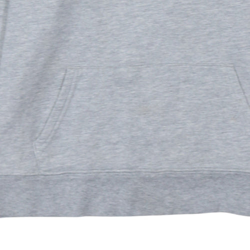 GAP Men's Grey Pullover Hoodie L Logo Graphic Cotton Blend