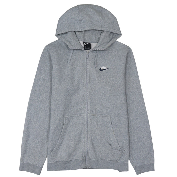 Nike Men's Grey Full Zip Hoodie L Regular Fit Fleece Sweatshirt