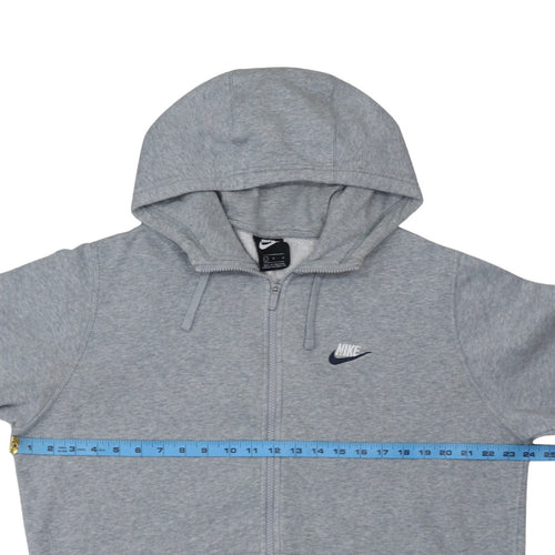 Nike Men's Grey Full Zip Hoodie L Regular Fit Fleece Sweatshirt