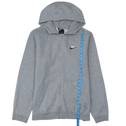 Nike Men's Grey Full Zip Hoodie L Regular Fit Fleece Sweatshirt