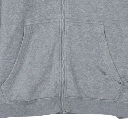 Nike Men's Grey Full Zip Hoodie L Regular Fit Fleece Sweatshirt