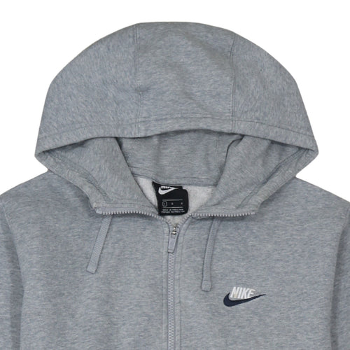 Nike Men's Grey Full Zip Hoodie L Regular Fit Fleece Sweatshirt