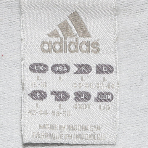 Adidas Womens Grey Full Zip Sweatshirt Jacket L 16 Red Stripes