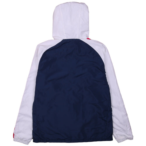Adidas Women's Blue Windbreaker Jacket L Hooded Full Zip