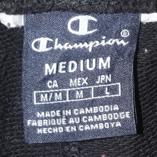 Champion Women Black Fleece Sweatpants Medium Regular Fit