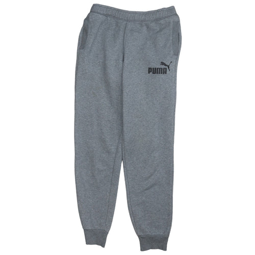 Puma Boys Grey Jogger Trousers 14 Years Regular Fit Fleece Sweatpants