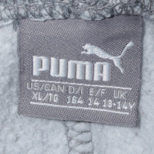 Puma Boys Grey Jogger Trousers 14 Years Regular Fit Fleece Sweatpants