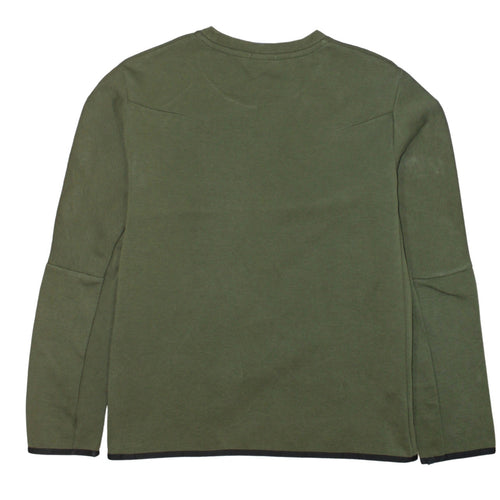 Nike Men's Green L Crew Neck Pullover Sweatshirt with Logo Zip Pocket