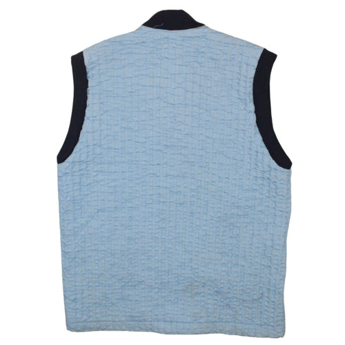Adidas Men Blue Quilted Bodywarmer Waistcoat Size M Retro Zip Vest