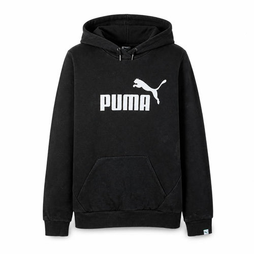 Puma Women Black Hoodie UK 14 Pullover Logo Cotton Blend