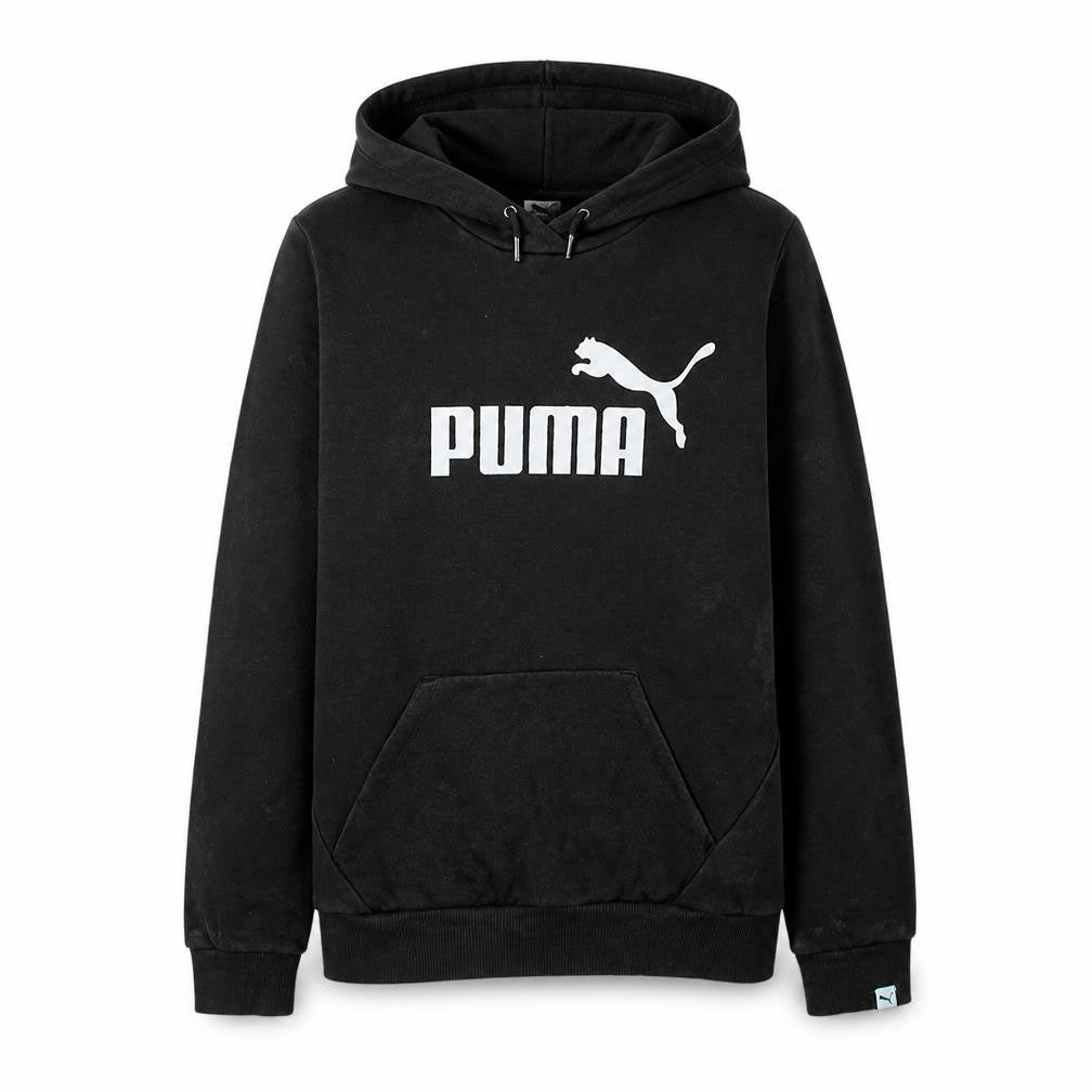 Puma Women Black Hoodie UK 14 Pullover Logo Cotton Blend