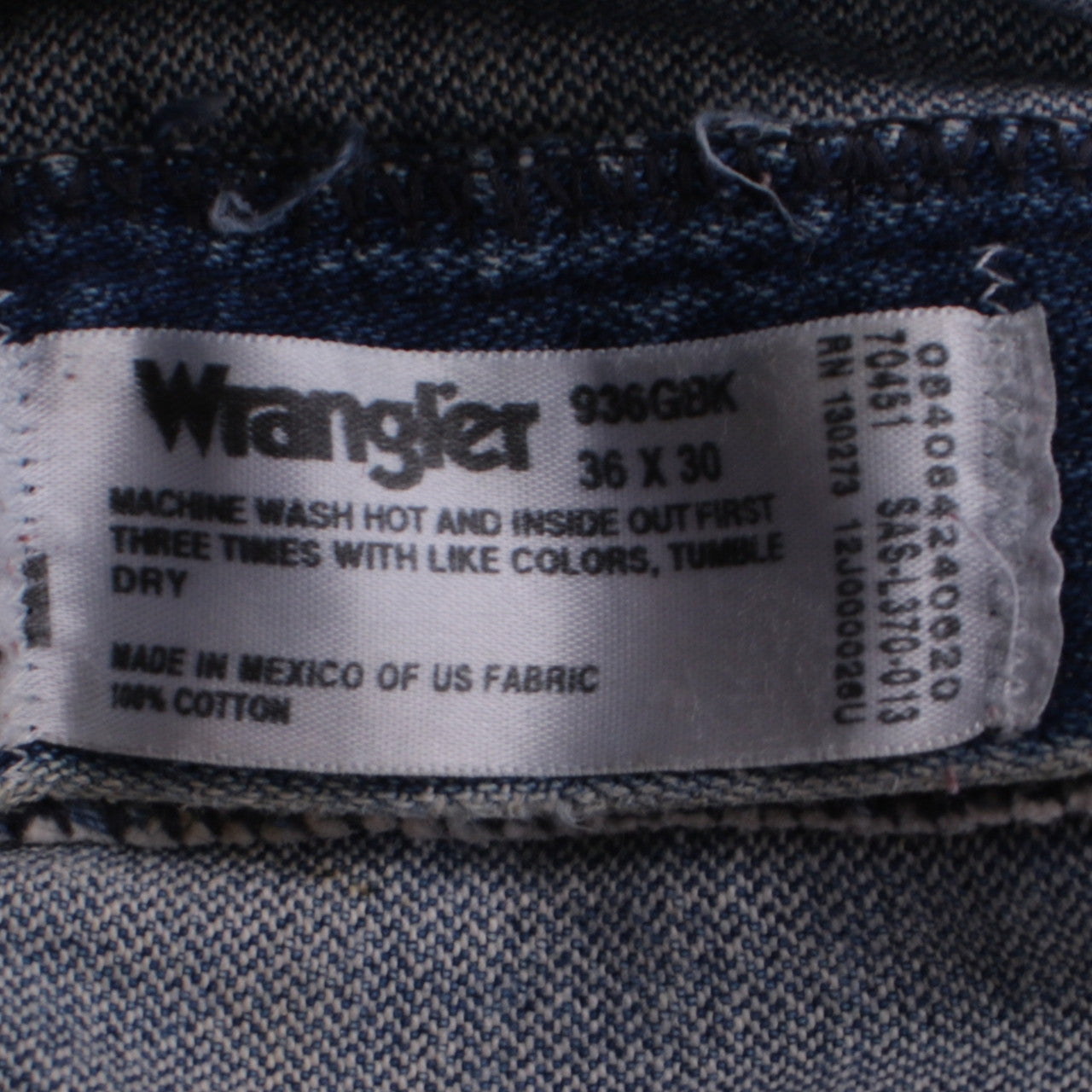 Wrangler Men's Blue Straight Leg Denim Jeans 36x30