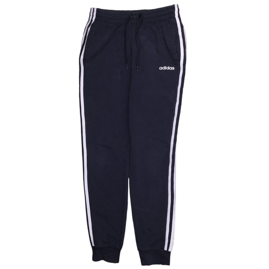 adidas Men Black S Jogger Sweatpants Side Stripe Tapered Fit