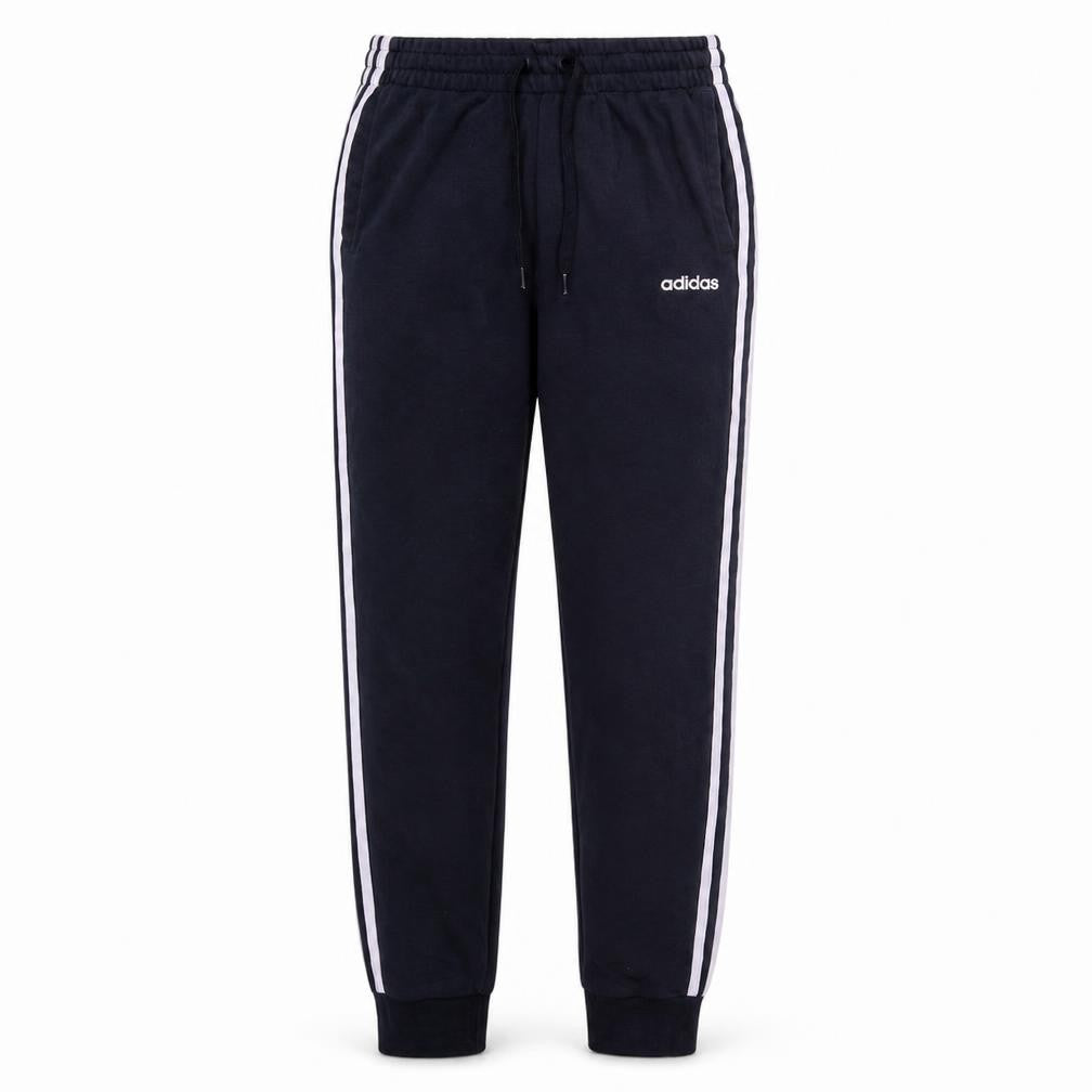 Front view of adidas Men Black S Jogger Sweatpants Side Stripe Tapered Fit