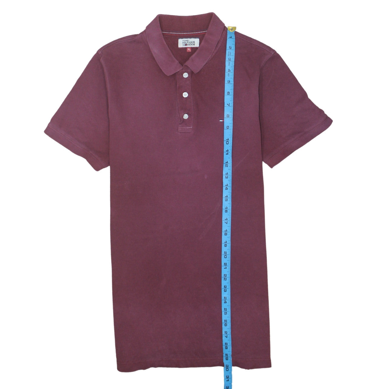 Tommy Hilfiger Denim Men's Red XL Short Sleeve Cotton Polo Shirt