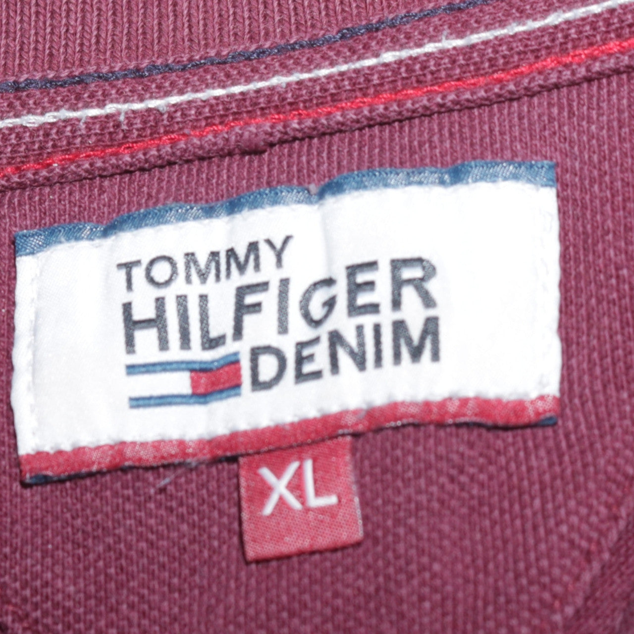 Tommy Hilfiger Denim Men's Red XL Short Sleeve Cotton Polo Shirt