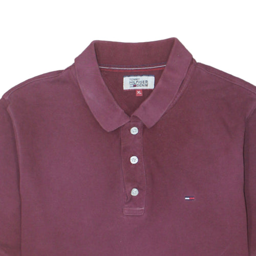 Tommy Hilfiger Denim Men's Red XL Short Sleeve Cotton Polo Shirt