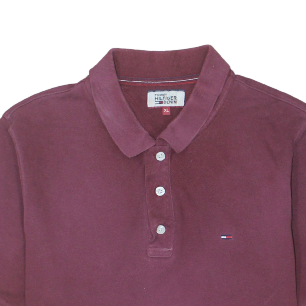 Tommy Hilfiger Denim Men's Red XL Short Sleeve Cotton Polo Shirt