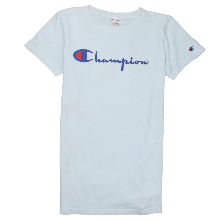 Champion Men's White Small Short Sleeve Graphic Logo T-Shirt