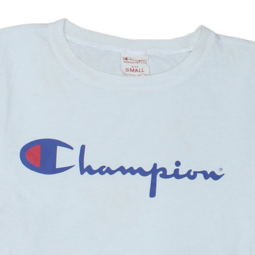 Champion Men's White Small Short Sleeve Graphic Logo T-Shirt