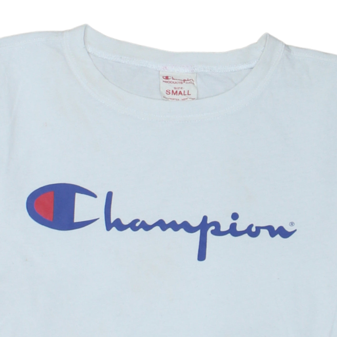 Champion Men's White Small Short Sleeve Graphic Logo T-Shirt