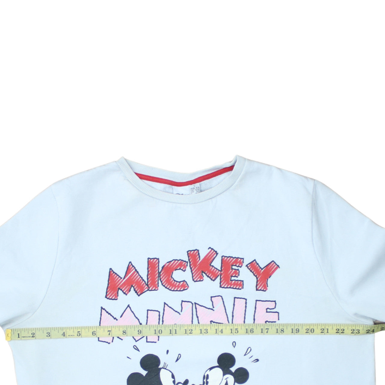 Disney Women White Minnie & Mickey Cotton Fleece Sweatshirt L 14/16